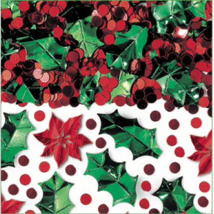 2 1/2 oz. Christmas Botanical Confetti Mix Metallic Foil