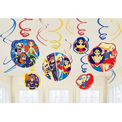 DC Super Hero Girls™ Value Pack Foil Swirl Decorations