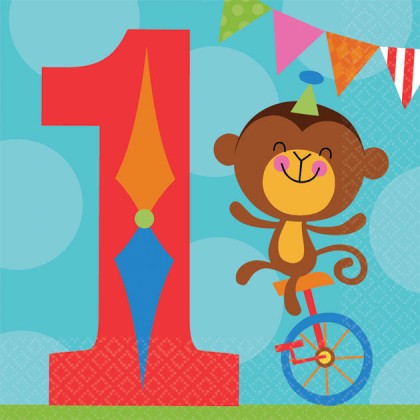 Fisher Price™ 1st Birthday Circus Beverage Napkins