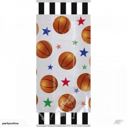 11 1/2"H x 5"W x 3 1/4"D Championship Basketball Party Bags - Cello