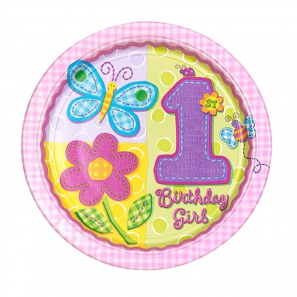 Hugs & Stichers Girl 7" Round Plate