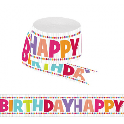 30' Happy Birthday Girl Crepe Streamer