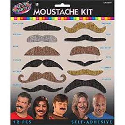 3" Let's Party Mustache Kit