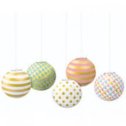 Lanterns w/ Metal Frames - Pastel
