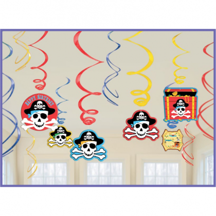 Pirate's Treasure Value Pack Hanging Foil Swirl Decorations