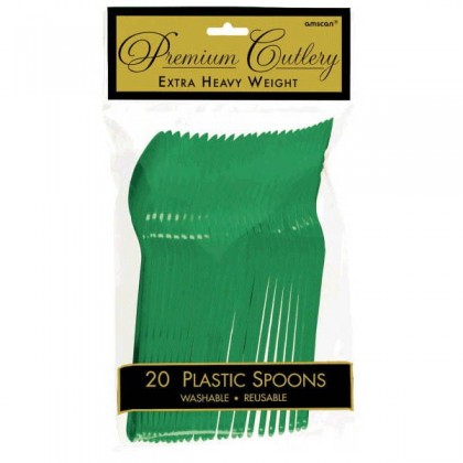 Plastic Spoons - Festive Green