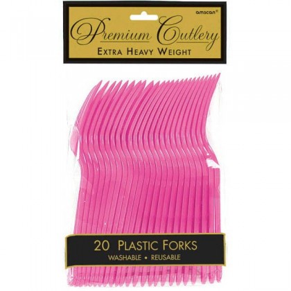 Plastic Forks - Bright Pink