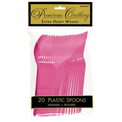 Plastic Spoons - Bright Pink