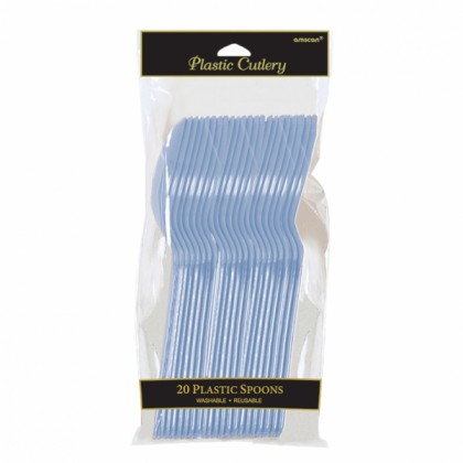 Plastic Spoons - Pastel Blue