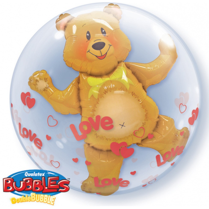 Q 24" Love Teddy Bear DoubleBubble Balloon