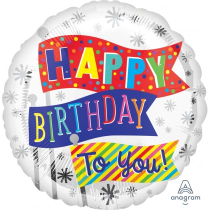 S40 17" Happy Birthday Fun Flags Stadnard HX®