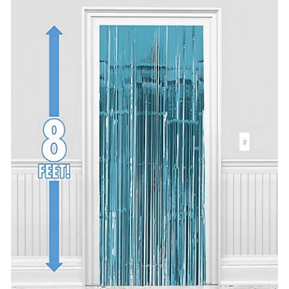 Metallic Curtains - Caribbean Blue