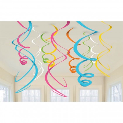 22" Plastic Swirl Decorations Multi