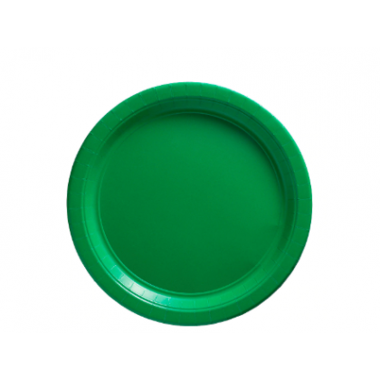 Festive Green Plates, 9" - Paper