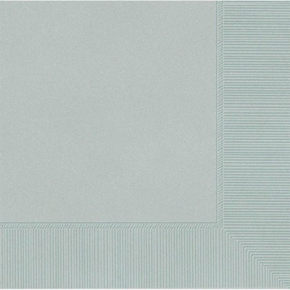 Silver 2-Ply Beverage Napkins - Paper