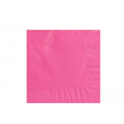 Bright Pink 3-Ply Luncheon Napkins - Paper