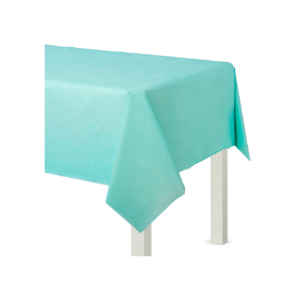 54" x 108" Plastic Solid Rectangular TableCover - Robin's-egg Blue
