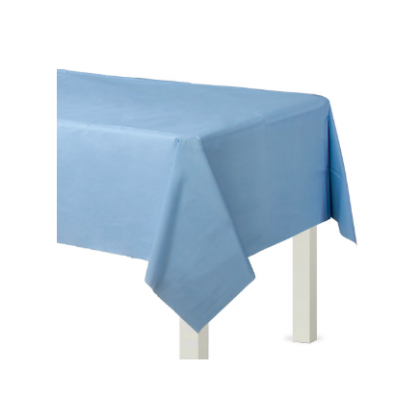 54" x 108" Plastic Solid Rectangular TableCover - Pastel Blue