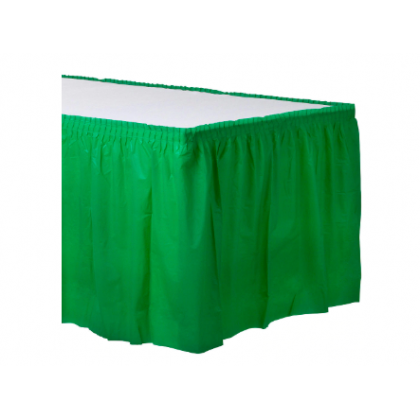 14' x 29" Plastic Solid Table Skirt - Festive Green