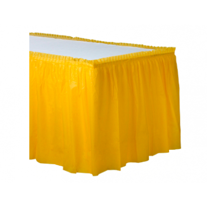 14' x 29" Plastic Solid Table Skirt - Yellow Sunshine
