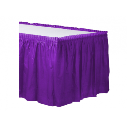 14' x 29" Plastic Solid Table Skirt - Purple
