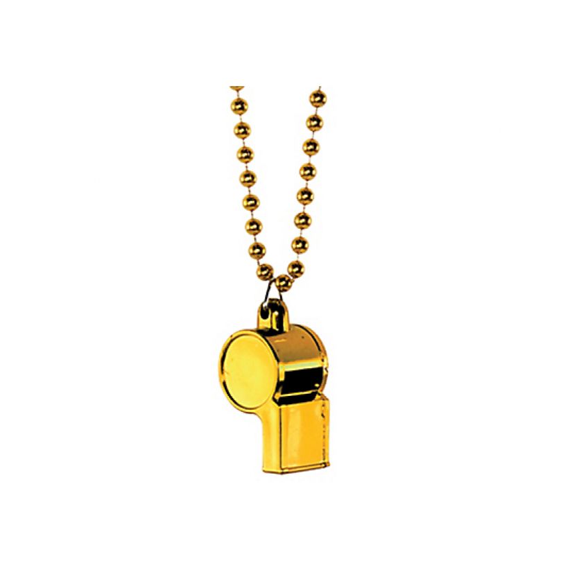 Necklace, 36"; Whistle, 2" Whistle on Chain Necklaces Yellow