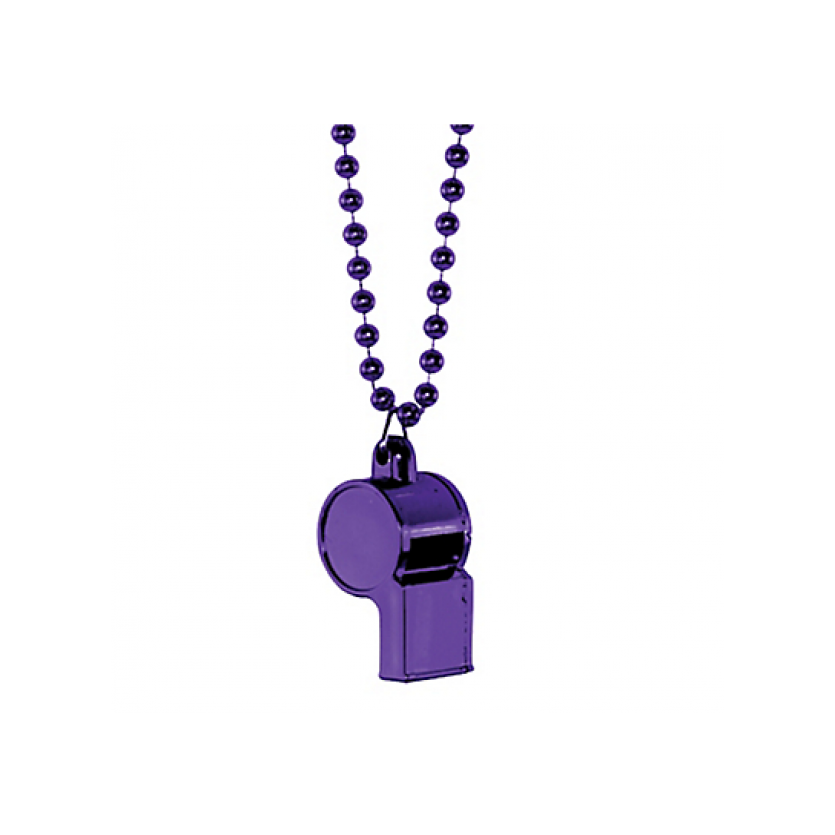 Necklace, 36"; Whistle, 2" Whistle on Chain Necklaces Purple