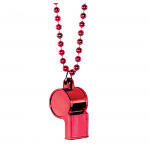 Necklace, 36"; Whistle, 2" Whistle on Chain Necklaces Red