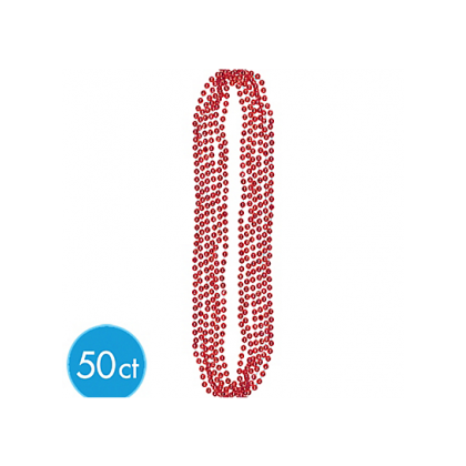 30" Metallic Necklaces Red