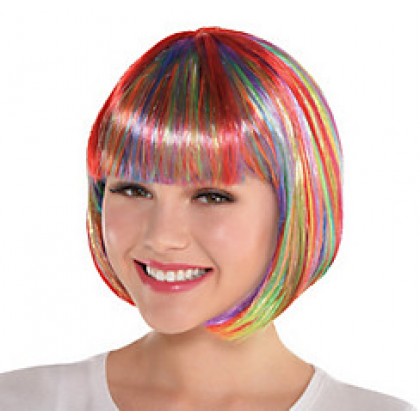 Adult/Child Bob Wigs Rainbow