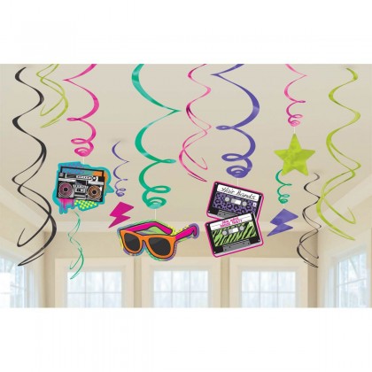 Totally 80's Value Pack Foil Swirl Decorations