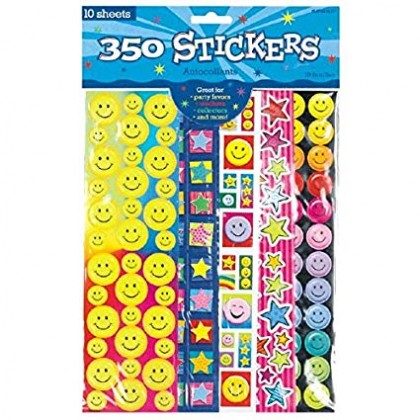 10 1/4" x 3" Stars and Smiles Sticker Strip Value Pack