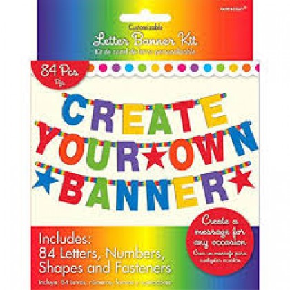 Customizable Letter Banner Printed Paper - Rainbow