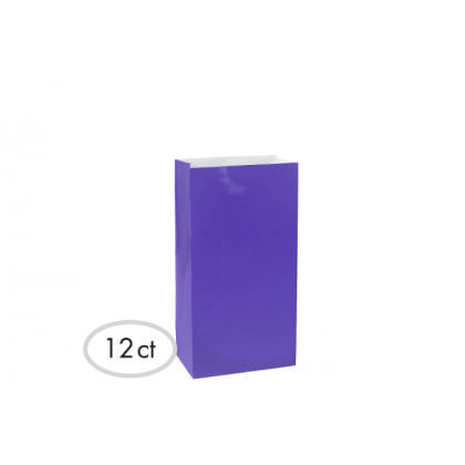 6 1/2"H x 3"W x 2"D Packaged Paper Bags NEW PURPLE (Mini)