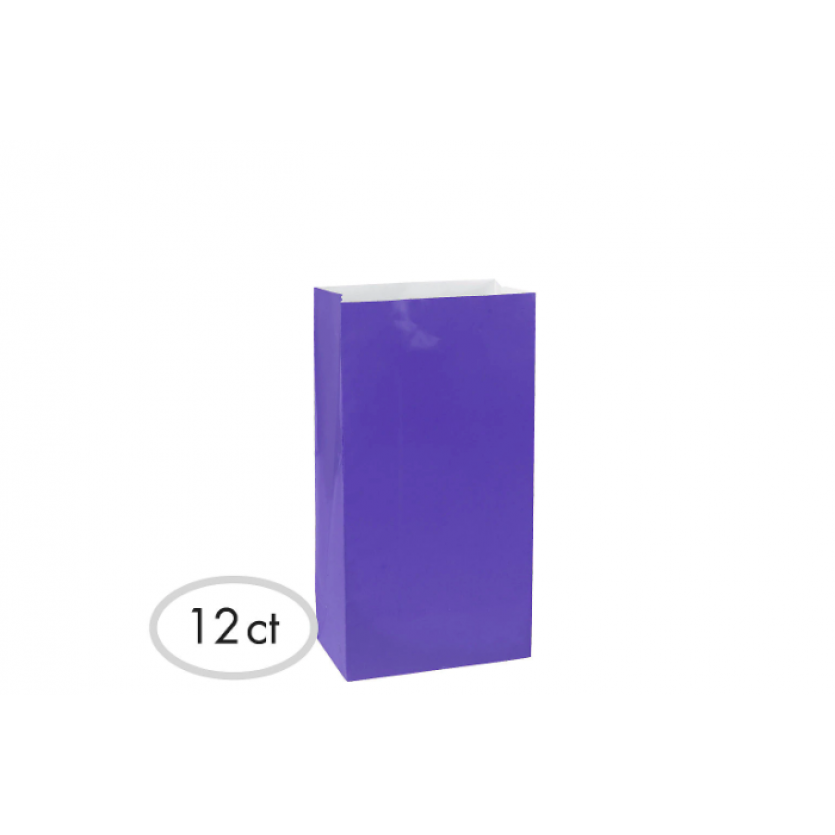 6 1/2"H x 3"W x 2"D Packaged Paper Bags NEW PURPLE (Mini)