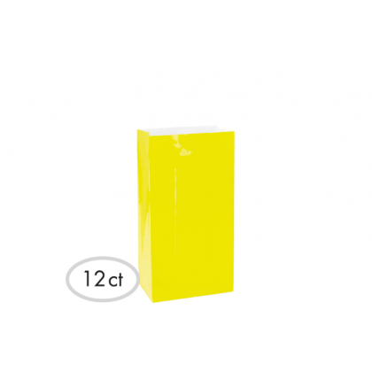 6 1/2"H x 3"W x 2"D Packaged Paper Bags SUNSHINE YELLOW (Mini)
