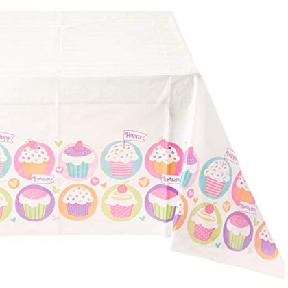 Cupcake Party Plastic Table Cover