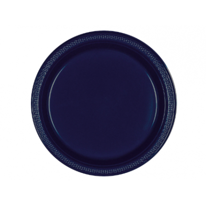 Navy Flag Blue Festive Occasion® Plastic Tableware Plate, 9"