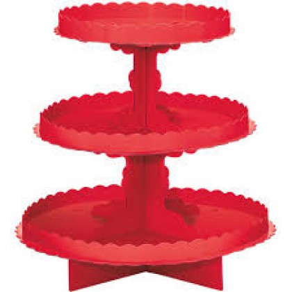 Cardboard Treat Stands Apple Red