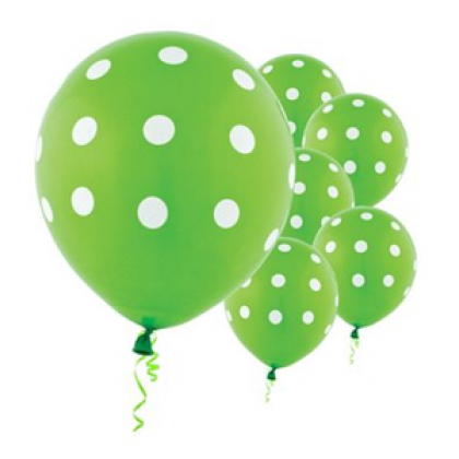 Q 11" Kiwi Green Round Big Polka Dots