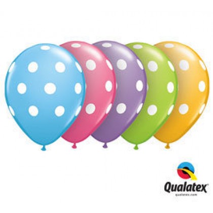 Q 11" Vibrant Colour Round Big Polka Dots