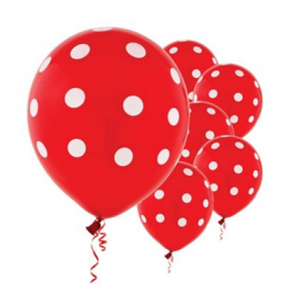 Q 11" Red Polka Dots