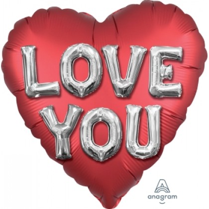 S40 17" Satin Love You Balloon Letters Standard Satin XL®