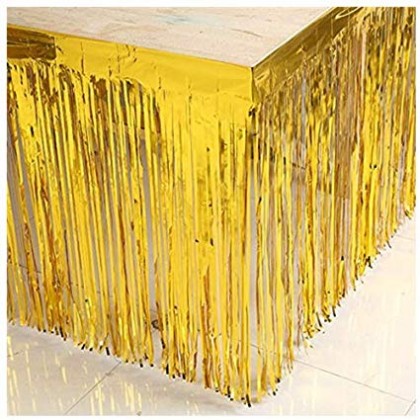 29" x 12" Metallic Fringed Table Skirts - Gold