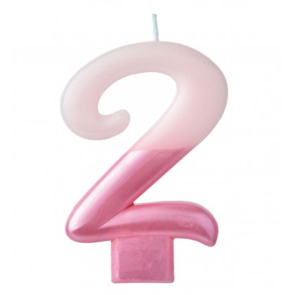 NUMERAL CANDLE 2 - PINK