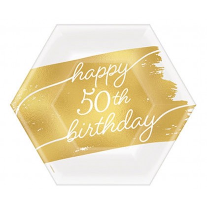 GOLDEN AGE BDAY 50TH-7" PLATE