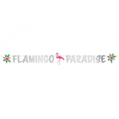 Letter Banner Flamingo Paradise Paper 135 x 15 cm
