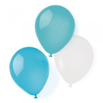 8 Latex Balloons Aqua Glamor
