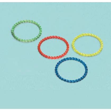 4 Bracelets Glitter Plastic Assorted 6.2 x 6.2 cm