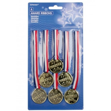 6 Award Ribbons Plastic / Fabric 10.8 x 3.8 cm